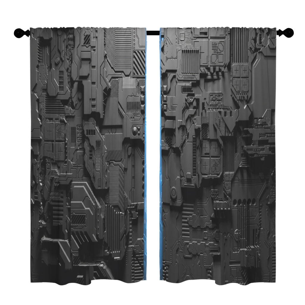 Circuit-Board Human Future 52 x 84 in Window Curtain Set