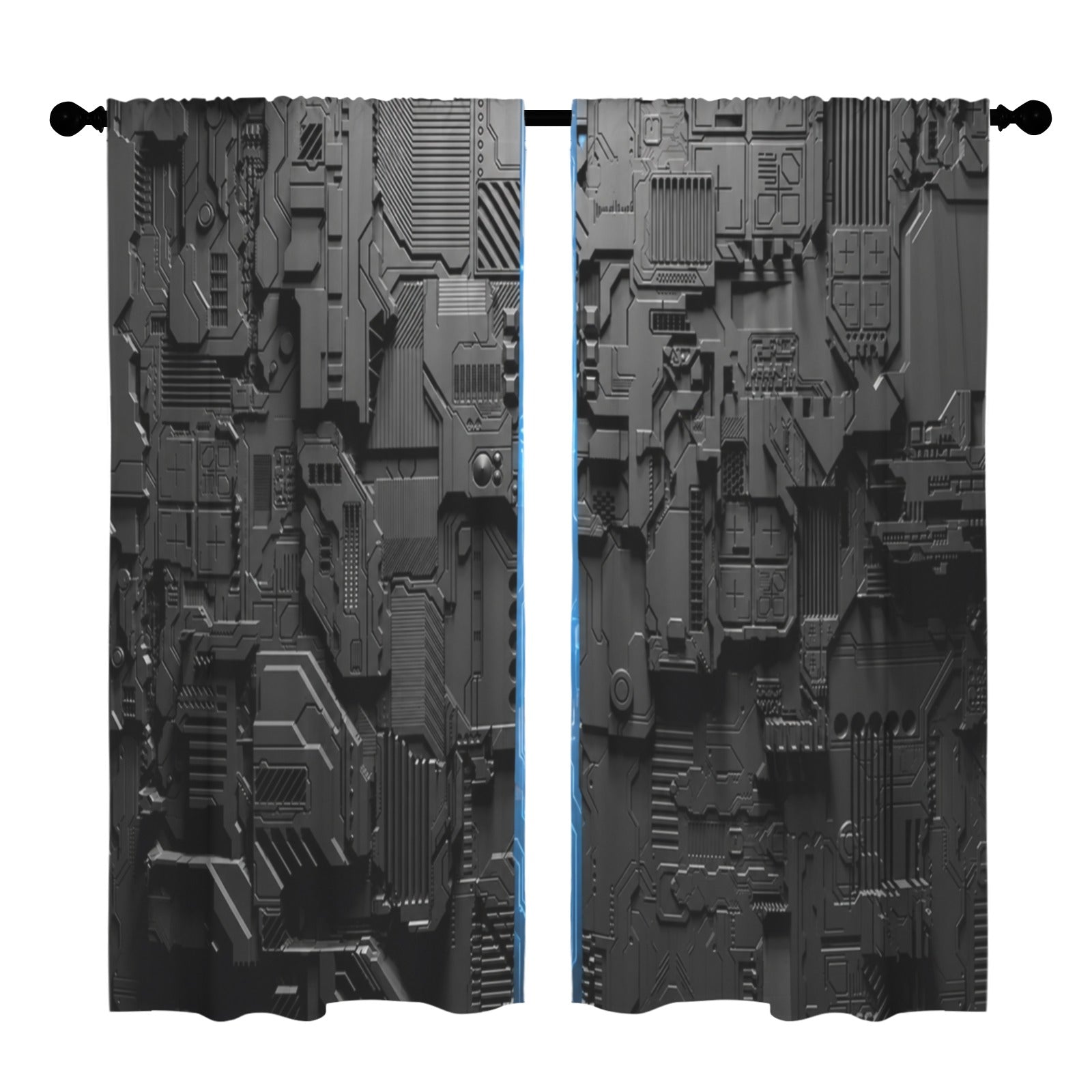 Circuit-Board Human Future 52 x 84 in Window Curtain Set