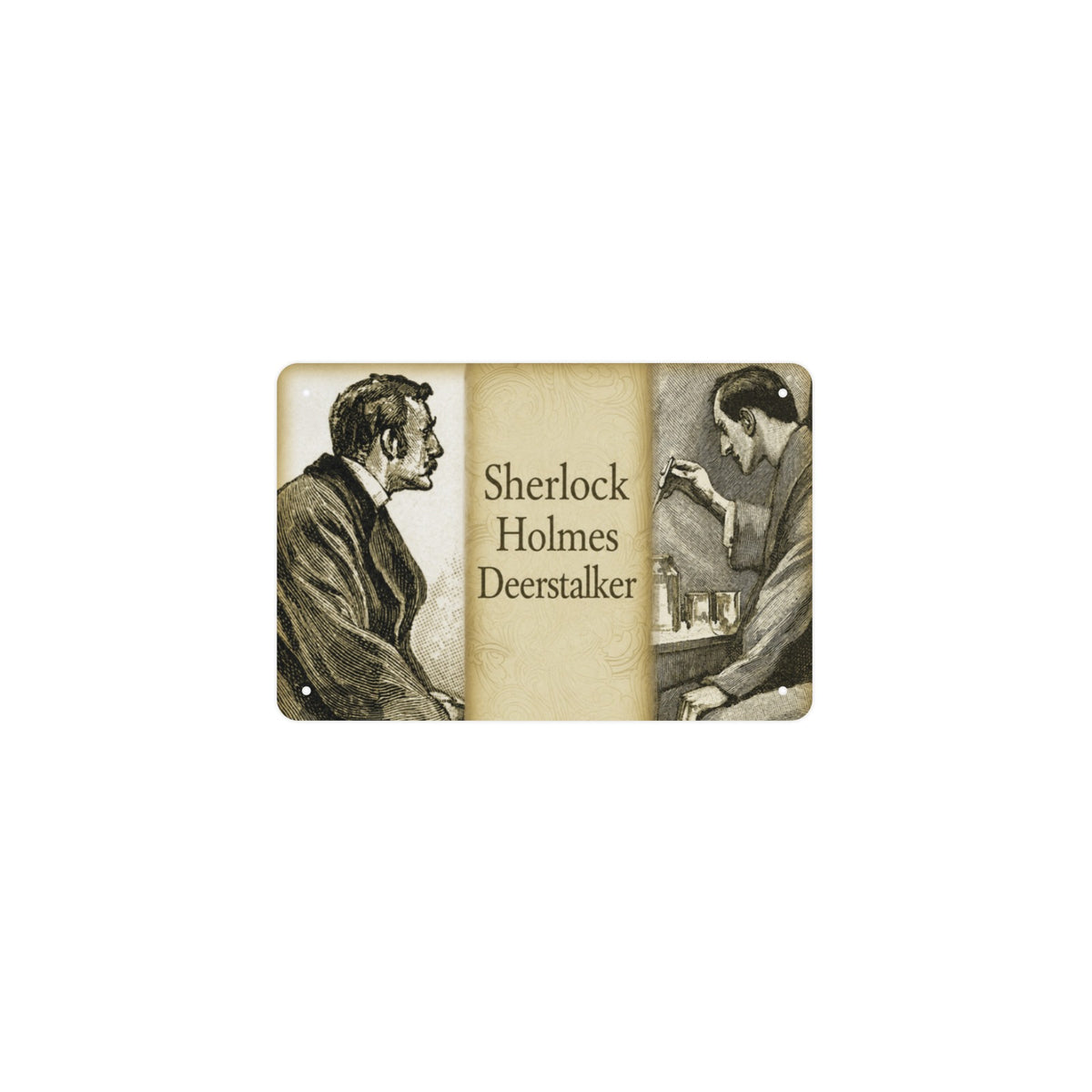 Sherlock Holmes Deerstalker 12 x 8 in Metal Tin Sign