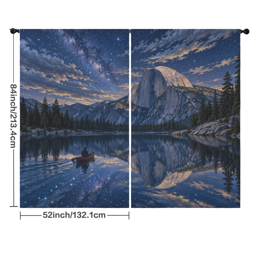 Half Dome Beneath Alpine Night Clouds 52 x 84 in Window Curtain Set