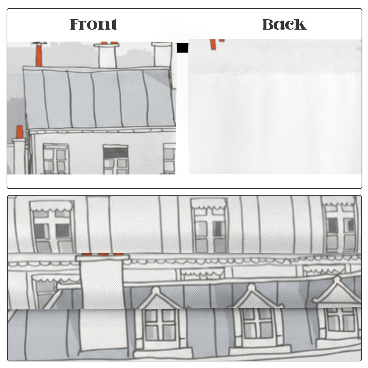 Paris rooftop walk 52 x 84 in Window Curtain Set
