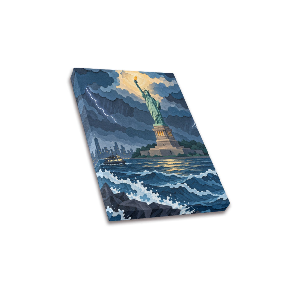 Liberty Storm Bay Torch Frame Canvas Print 8"x10"