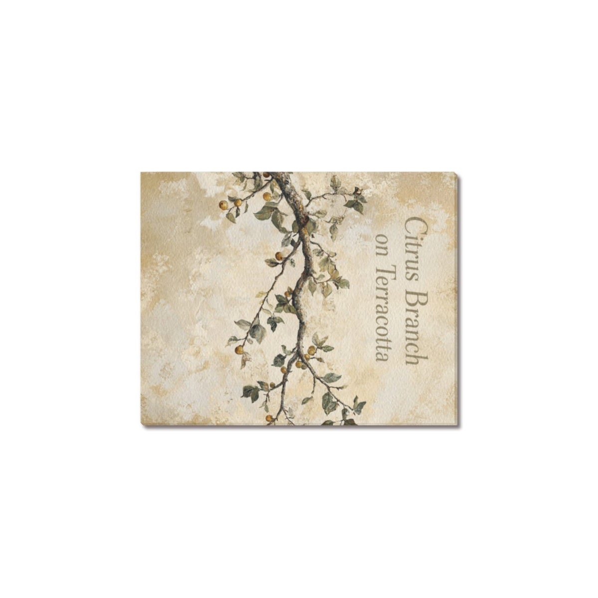 Citrus Branch on Terracotta Frame Canvas Print 8"x10"