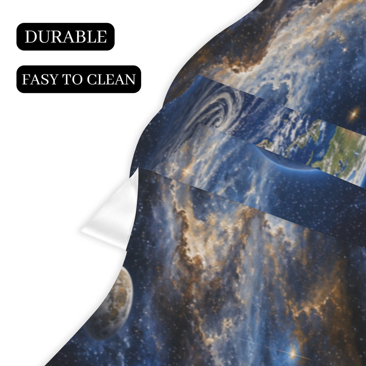 Clouded Blue Planet 200cm x 43.1cm Fireplace Cloth (QUE)