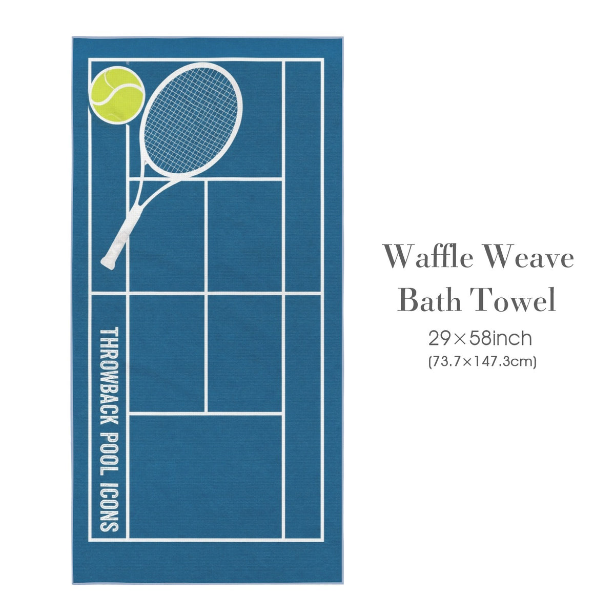 Throwback Pool Icons 29"x58" (QUE) Waffle Weave Bath Towel