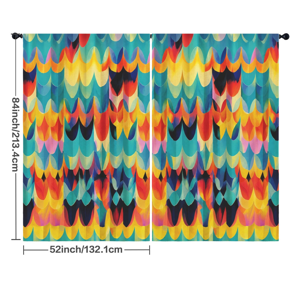 Dopamine Scallop Waves 52 x 84 in Window Curtain Set