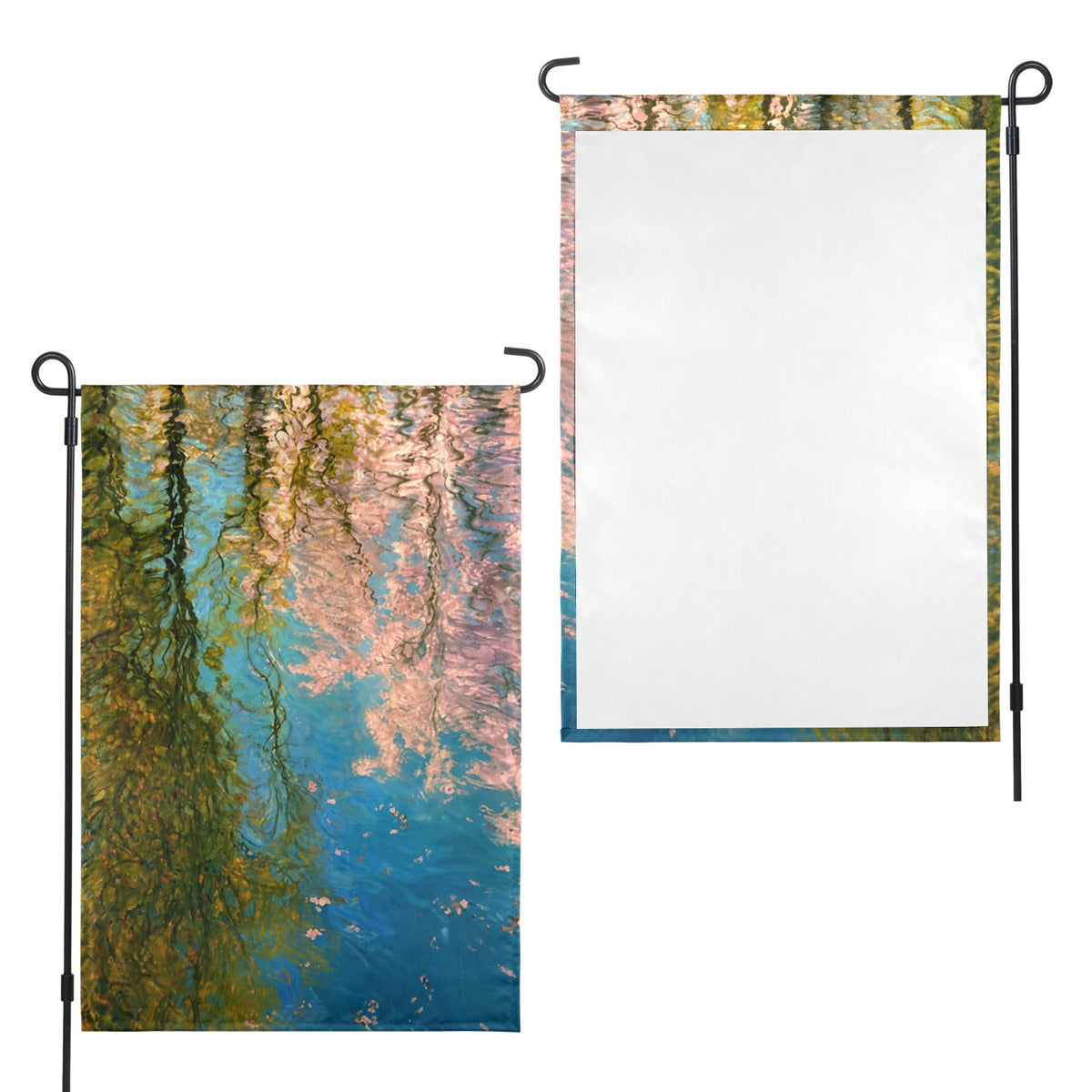 H2O Abstract Waves 12 x 18 in Garden Flag