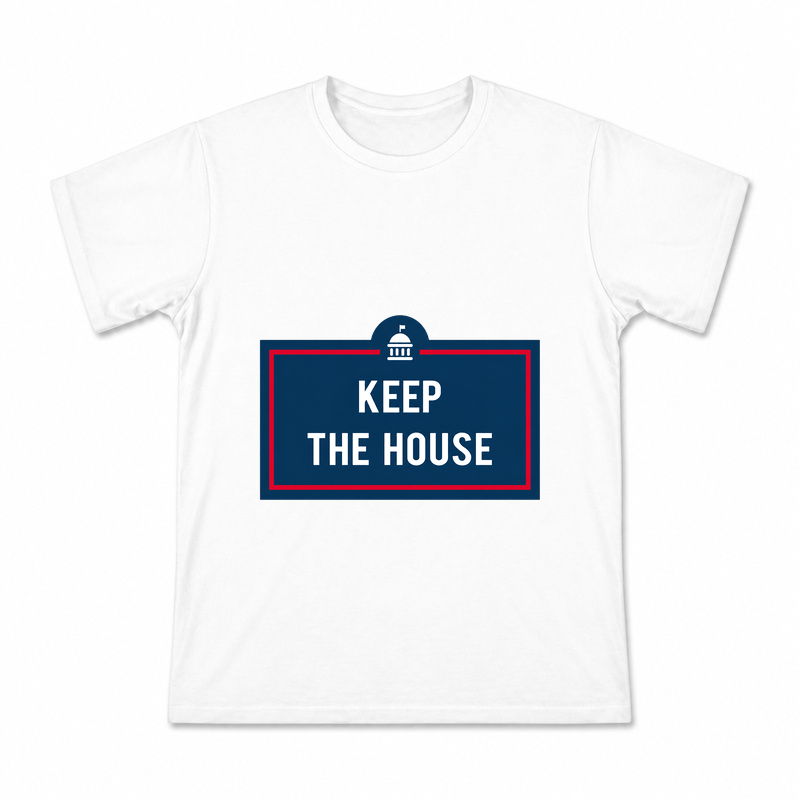 Men's Keep the House Graphic T-Shirt on a white T-shirt.