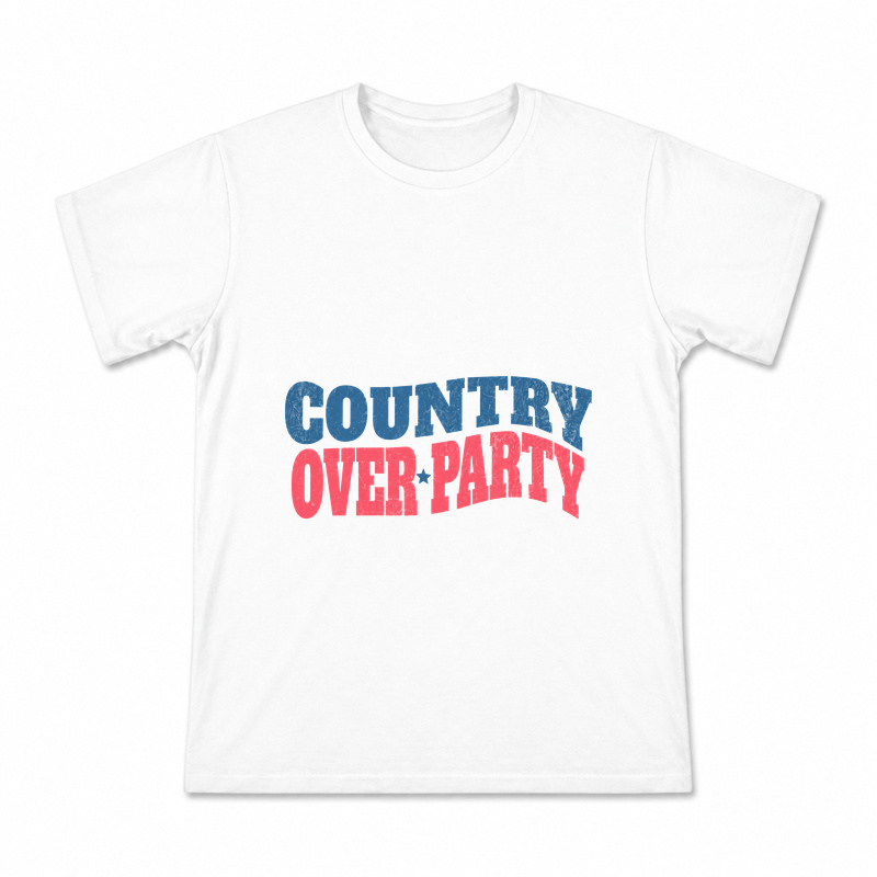 Men's Country Over Party Graphic T-Shirt on a white T-shirt.