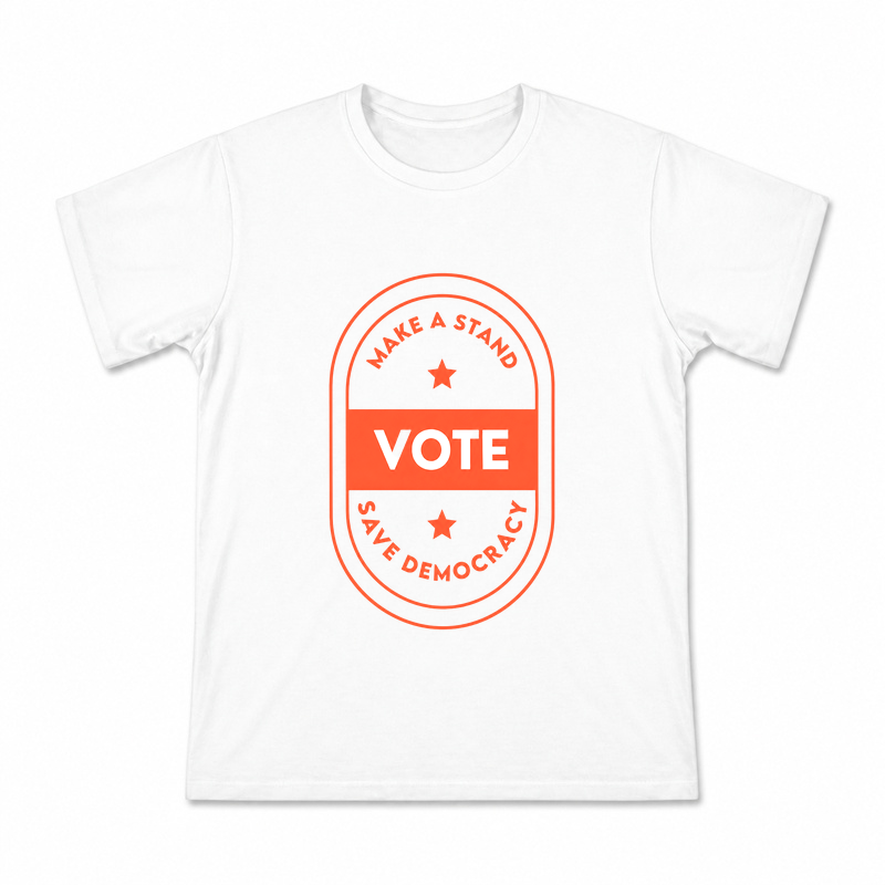 Men's Make a Stand Vote Graphic T-Shirt on a white T-shirt.