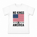 Men's No Kings in America Graphic T-Shirt on a white T-shirt.