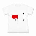 Men's Red and White Megaphone Graphic T-Shirt on a white T-shirt.