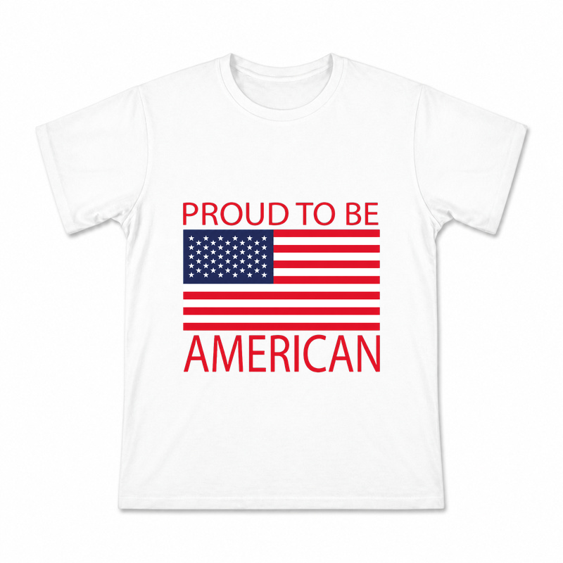 Men's Proud American Graphic T-Shirt on a white T-shirt.