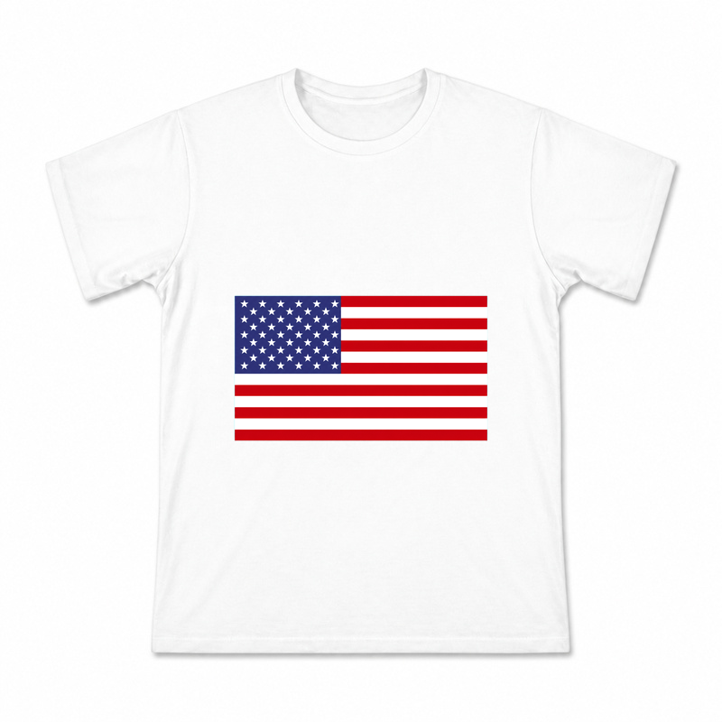 Men's Classic American Flag Graphic T-Shirt on a white T-shirt.