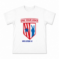 Men's Use Your Voice Graphic T-Shirt on a white T-shirt.