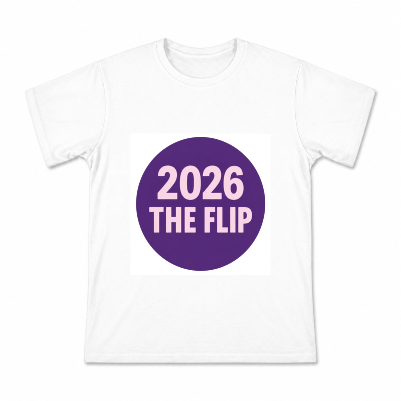 Men's 2026 The Flip Graphic T-Shirt on a white T-shirt.