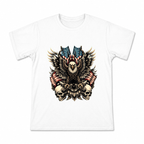 Men's Eagle and Skulls Flag Graphic T-Shirt on a white T-shirt.