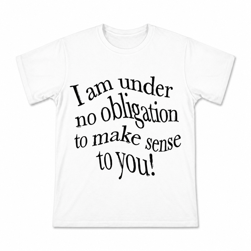 Alice Quote Lettering Men's Graphic T-Shirt on a white T-shirt.
