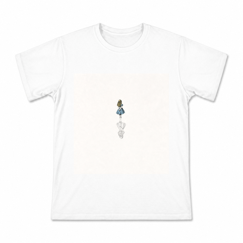 Falling Alice Figure Men's Graphic T-Shirt on a white T-shirt.