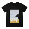 Wheat Bundle Ribbon Women's Graphic T-Shirt on a black T-shirt.