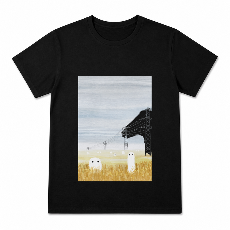 Wheat Bundle Ribbon Women's Graphic T-Shirt on a black T-shirt.