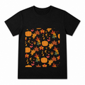 Maple Leaf Heart Women's Graphic T-Shirt on a black T-shirt.