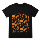 Maple Leaf Heart Women's Graphic T-Shirt on a black T-shirt.