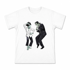 Monochrome Dancing Pair Men's Graphic T-Shirt on a white T-shirt.