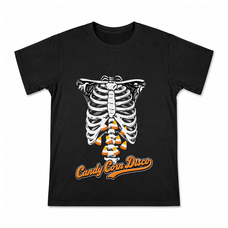 Candy Corn Disco Men's Graphic T-Shirt on a black T-shirt.