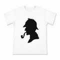Sherlock Holmes Silhouette Men's Graphic T-Shirt on a white T-shirt.