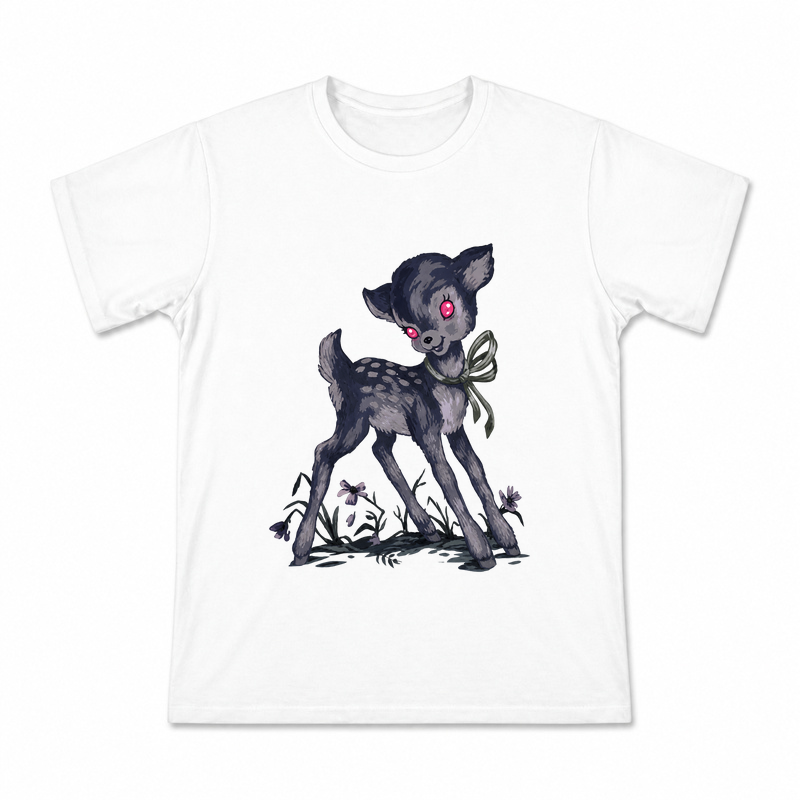 Bambi Fawn and Ferns Men's Graphic T-Shirt on a white T-shirt.