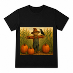 Cornfield Harvest Moon Women's Graphic T-Shirt on a black T-shirt.
