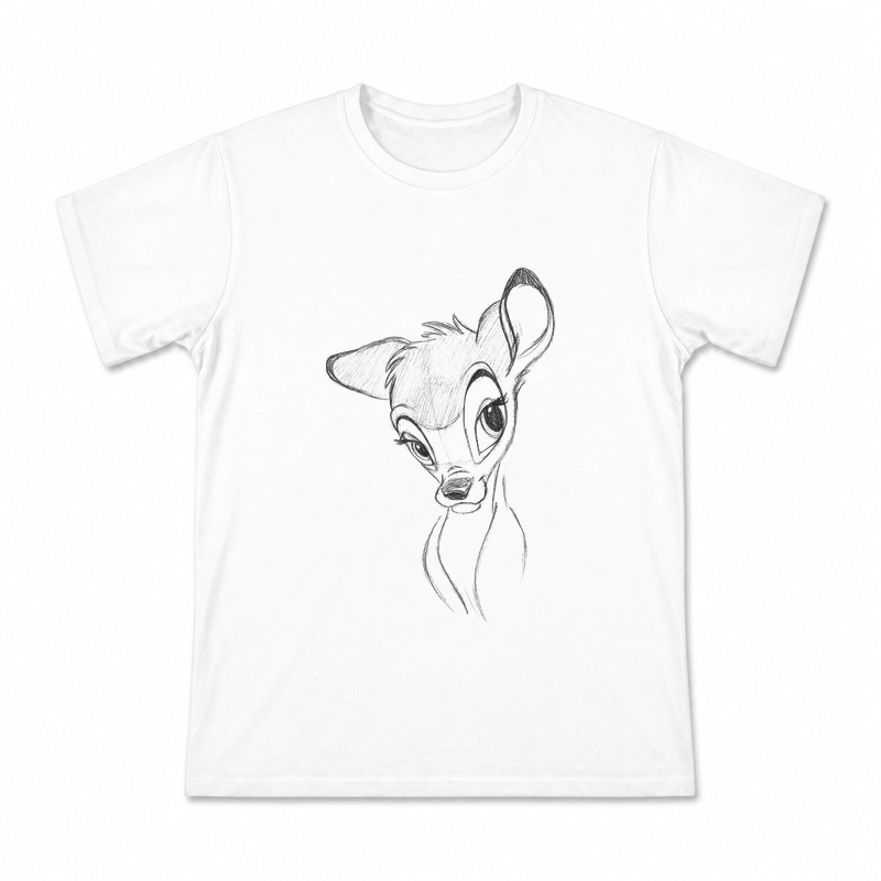 Pencil Fawn Portrait Men's Graphic T-Shirt on a white T-shirt.