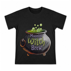 Moonlit Witch Brew Men's Graphic T-Shirt on a black T-shirt.