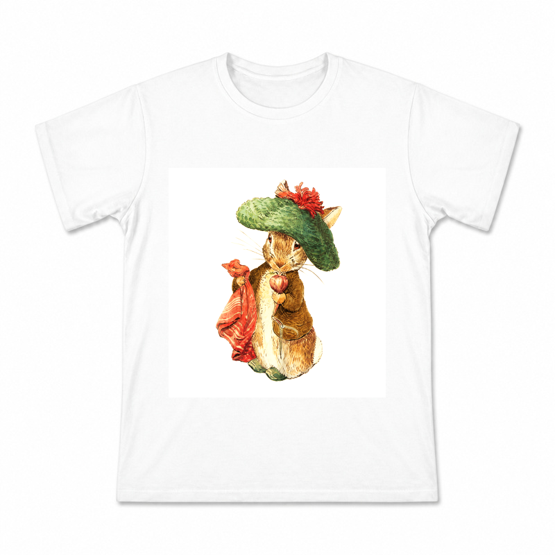 Peter Rabbit Green Hat Men's Graphic T-Shirt on a white T-shirt.