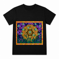 Harvest Moon Moth Women's Graphic T-Shirt on a black T-shirt.