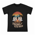 Friendly Monster Mash Men's Graphic T-Shirt on a black T-shirt.