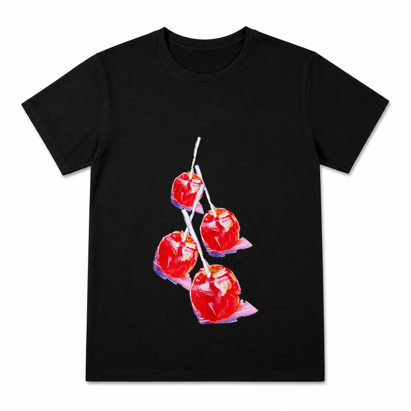 Apple Cider Press Women's Graphic T-Shirt on a black T-shirt.