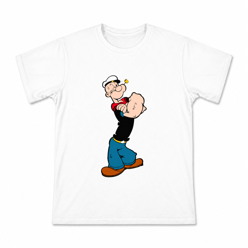 Popeye Sailor Portrait Men's Graphic T-Shirt on a white T-shirt.