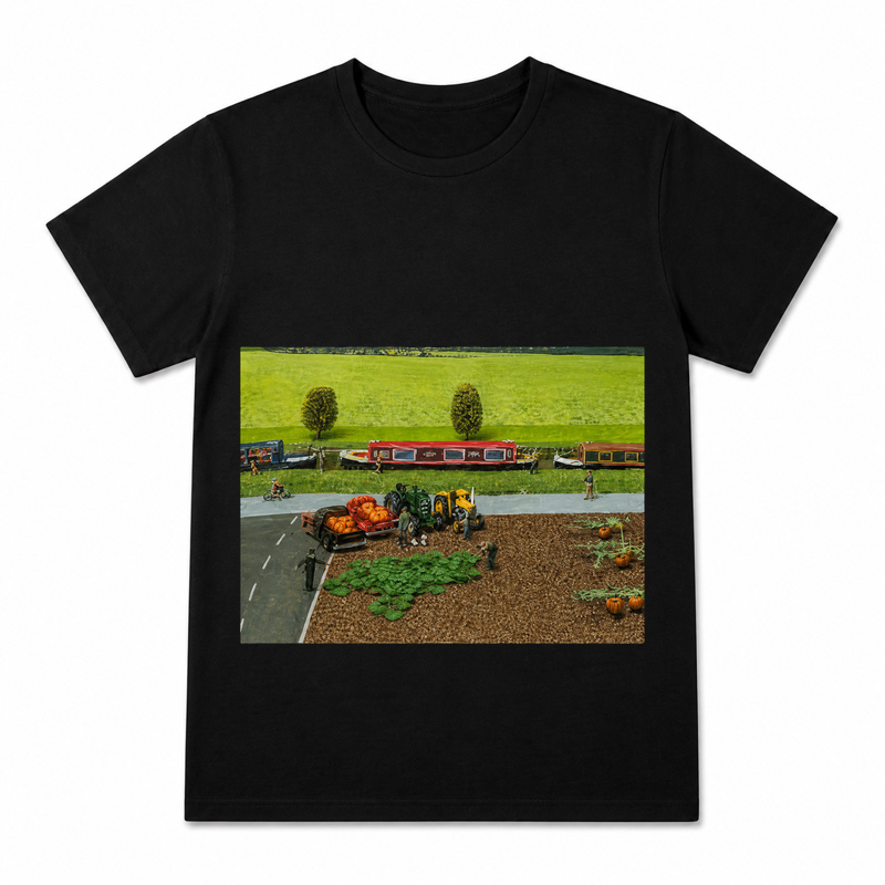 Corn Maze Wanderer Women's Graphic T-Shirt on a black T-shirt.
