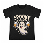 Spooky Game Night Men's Graphic T-Shirt on a black T-shirt.