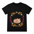 Deer Maple Grove Women's Graphic T-Shirt on a black T-shirt.