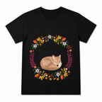 Deer Maple Grove Women's Graphic T-Shirt on a black T-shirt.