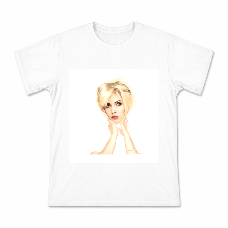 Blonde Portrait Illustration Men's Graphic T-Shirt on a white T-shirt.