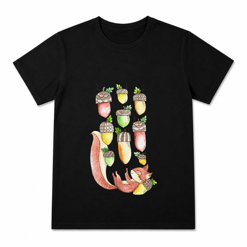 Blackbird on Wheat Women's Graphic T-Shirt on a black T-shirt.