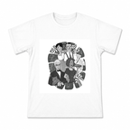 Monochrome Character Circle Men's Graphic T-Shirt on a white T-shirt.