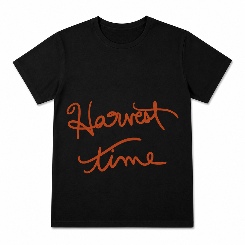 Gourds and Marigolds Women's Graphic T-Shirt on a black T-shirt.