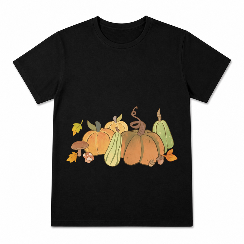 Autumn Berry Branch Women's Graphic T-Shirt on a black T-shirt.