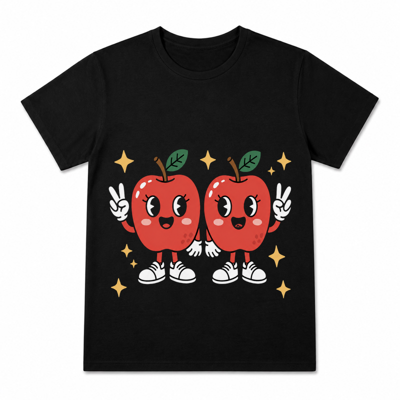 Cottagecore Chestnut Women's Graphic T-Shirt on a black T-shirt.