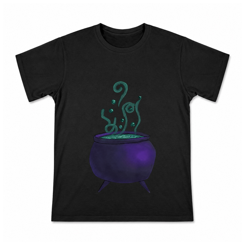 Friendly Scarecrow Ghost Field Men's Graphic T-Shirt on a black T-shirt.